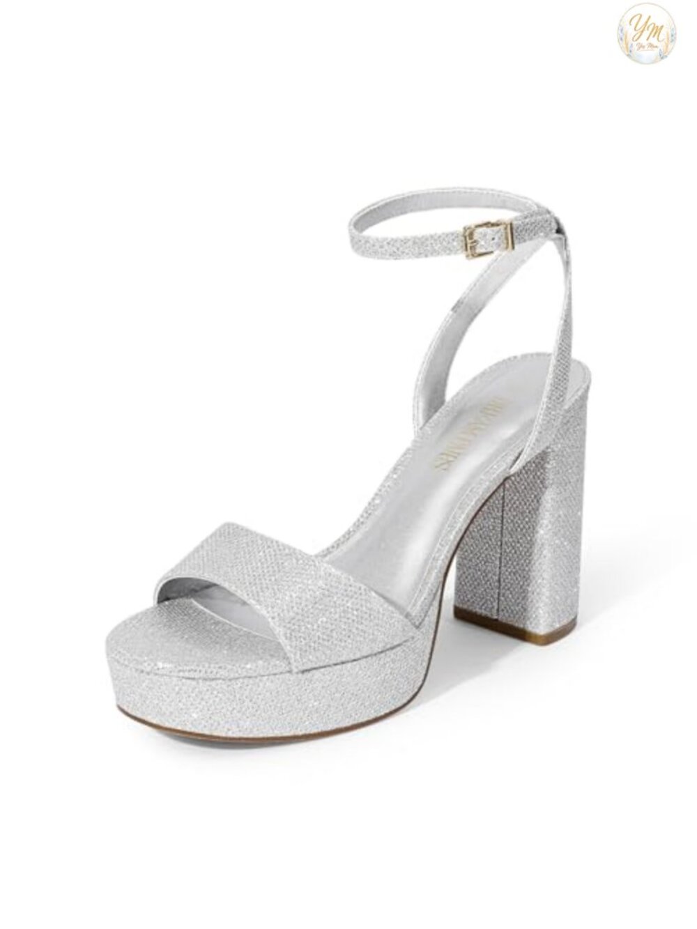 Women's Platform High Heeled Sandals 4.13 Inch Chunky Heel Open Toe Ankle Strap